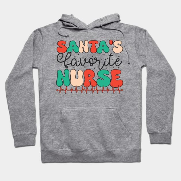 Santa's Favorite Nurse Hoodie by MZeeDesigns